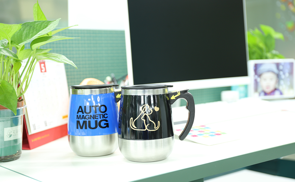 Self Stirring Rechargeable Auto Mixing Stainless Steel Cup Magnetic Electric Mug