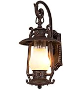GZBtech Rustic Lantern Wall Sconce Outdoor, Vintage Oil Rubbed Bronze Exterior Large Sconce Light...