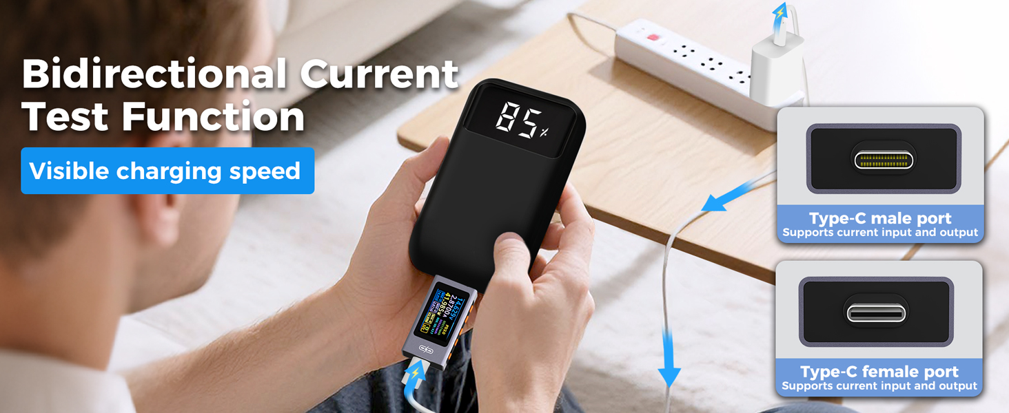 Bidirectional Current Test Function Visible charging speed