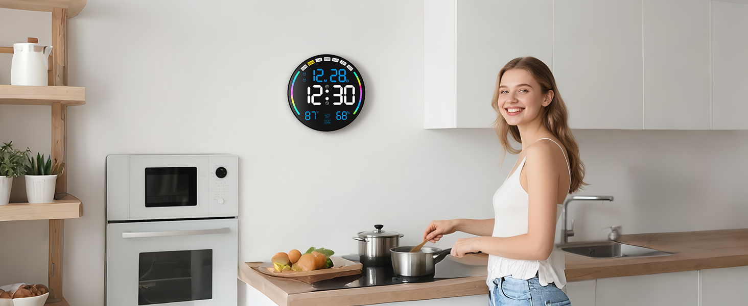 digital wall clock battery operated