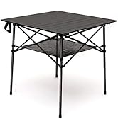 SUNNYFEEL Outdoor Folding Table | Lightweight Compact Aluminum Camping Table, Roll Up Top 4 Peopl...