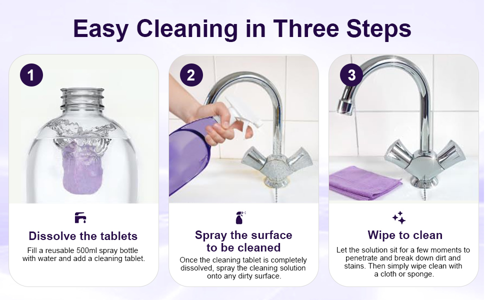 All-In-One Multi Purpose Cleaning System with Cleaning Tablets, Multi-Surface Cleanings Spray