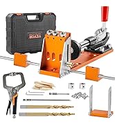 VEVOR Pocket Hole Jig Kit, 34 Pcs Pocket Hole Jig System with 11" C-clamp, Fixture, Step Drills, ...