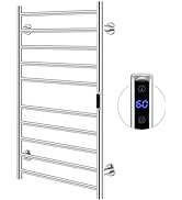 Tangkula Towel Warmer, Bathroom 10 Bars Heated Stainless Steel Towel Rack with 1-8 Hour Timer &amp; 1...