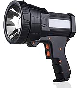 YIERBLUE Rechargeable spotlight, Super Bright 10000 Lumen LED Flashlight Handheld spotlight 10000...