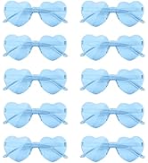 NACHLYNN 10 Pairs Heart Sunglasses Women Rimless Heart Shaped Sunglasses Candy Color Heart Glasse...