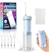 Portable Mini Water Dental Flosser for Teeth Cleaning Travel Oral Irrigator with Telescopic Water...