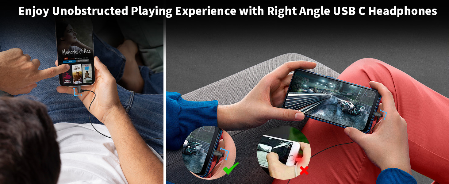 usb c headphones right angle
