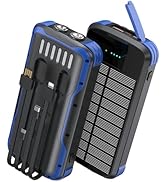 SOXONO Solar Charger Power Bank, PD 20W Fast Charging External Batter, 40000mAh Portable Phone Ch...