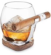 Final Touch Whiskey Cigar Glass - Enjoy Whiskey and Cigar Together with Built-in Grip | Adjustabl...