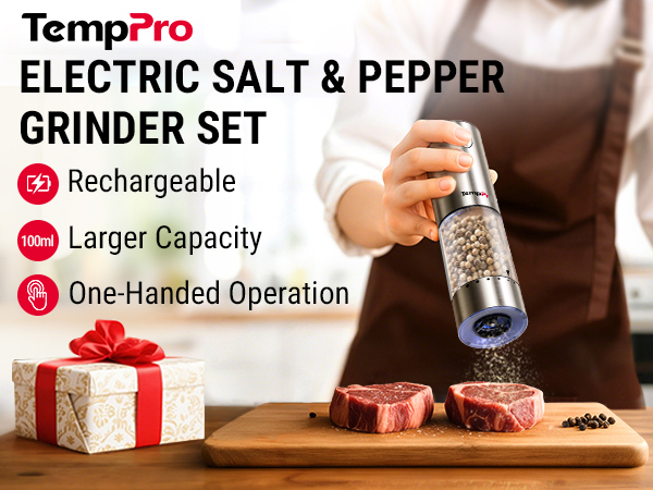 wooden salt and pepper grinder set pepper grinder mill electric battery salt and pepper grinder set