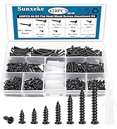 Sunxeke 420PCS M3 Small Wood Screws Assortment Kit,Phillips Drive Flat Head Self-Tapping Screws, ...