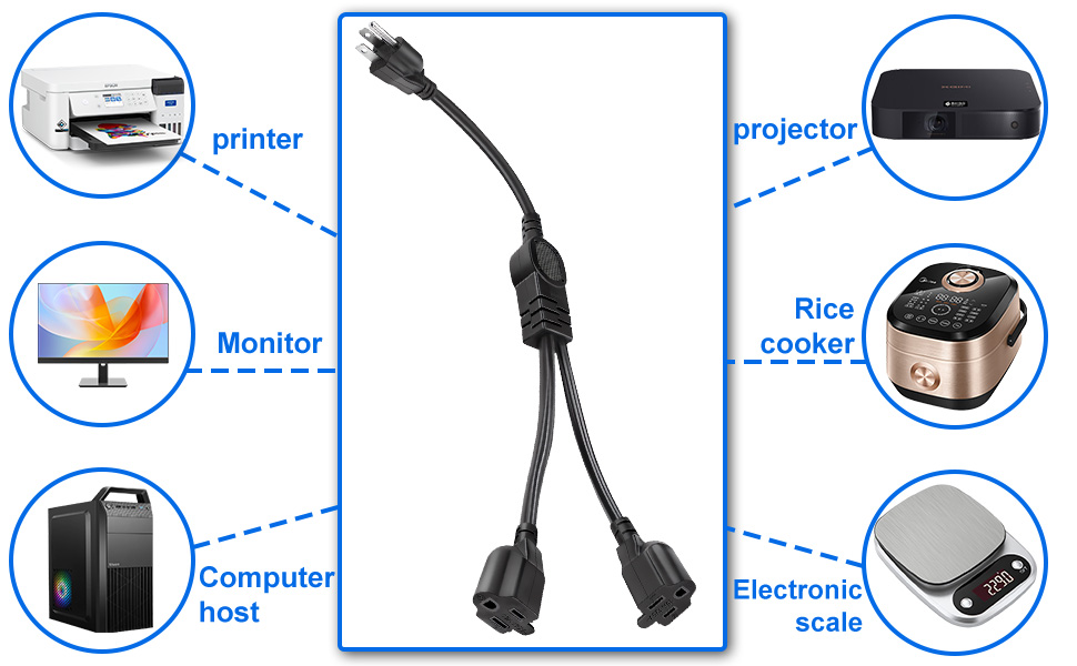 power strip extension cord splitter