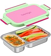 Bentgo Stainless Steel Snack Box - Leak-Proof, 2 Compartments, 2-Cup Capacity, Ideal for Kids 3+,...