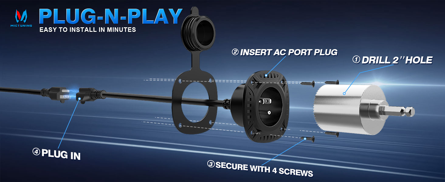16" Integrated Heavy Duty Extension Cord