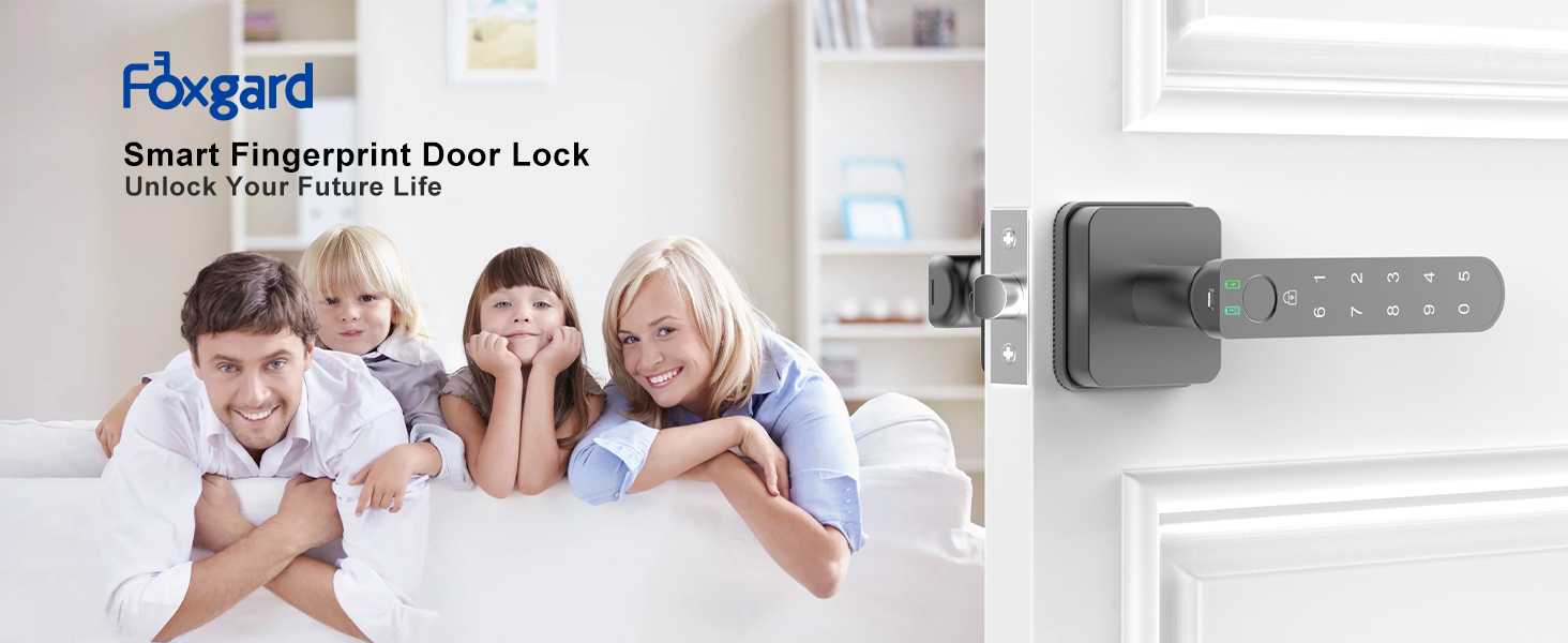 Foxgard Smart Fingerprint Door Lock Square
