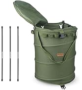 HIKEMAN Camping Trash Can,Waterproof Pop Up Garbage Bin with Zippered Lid Collapsible Utility Con...