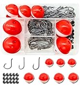 ELLYCIO 147pcs Fishing Bobbers Tackle Kit, Including Fishing Hooks, Bobbers for Fishing, Weights ...
