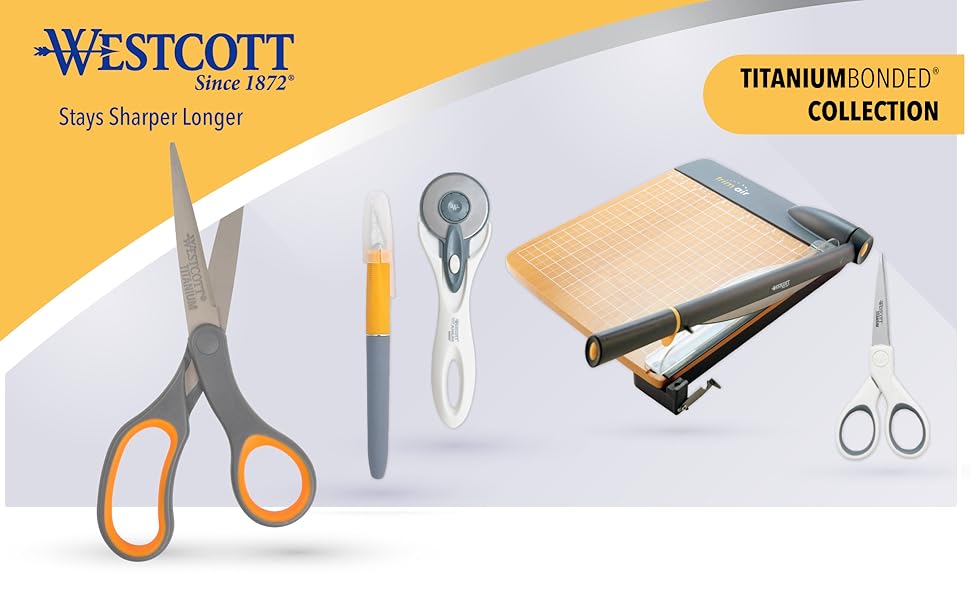 Image of office scissors scalpel and paper cutter with text reading westcott.