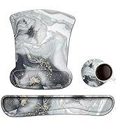 ToLuLu Keyboard Mouse Pad Wrist Rest Set, Gel Ergonomic Mouse Pads Wrist Support for Computer Lap...