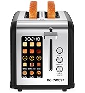2 Slice Touch Screen Toaster Stainless Steel Digital Touchscreen with Wide Slots