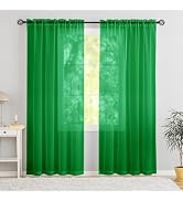 Karseteli Semi Voile Sheer Curtains 84 Inches Long 2 Panels Rod Pocket Window Treatment for Livin...
