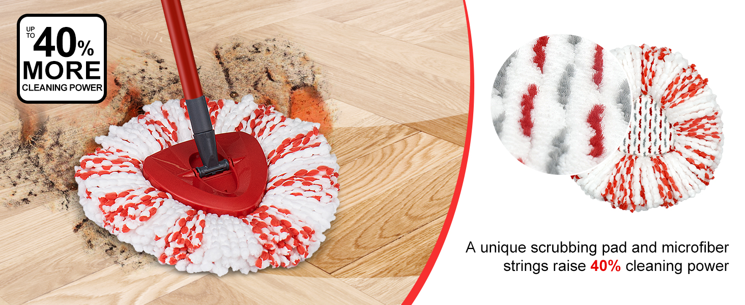 O-Cedar Deep Clean Refill Compatible with Ocedar EasyWring Spin Mop &amp; Bucket System 