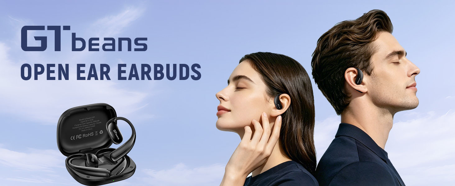 Gtbeans open ear earbuds black