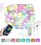 Meiyue Fairy String Lights 65.5ft RGBIC Color Changing LED Light String with App Bluetooth Remote...