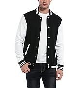 COOFANDY Men's Fashion Varsity Jacket Causal Slim Fit Cotton Letterman Baseball Bomber Jackets