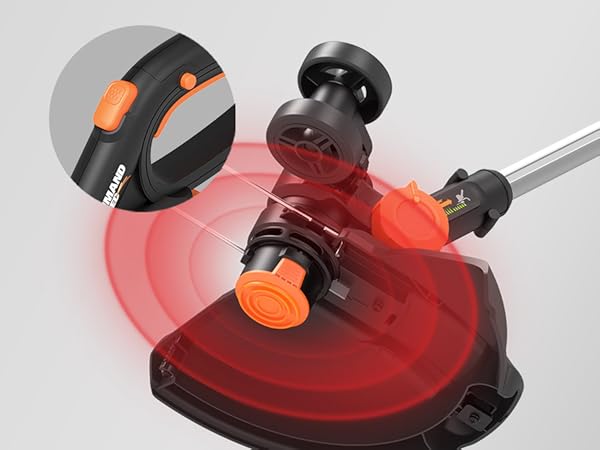 This patented feature automatically extends fresh line, with just the press of a button.