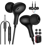Wired Earbuds Noise Cancelling 3.5mm Headphones for PC School Computer, Ear Buds Wired with Mic M...