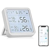 eMylo Bluetooth Hygrometer Room Thermometer Indoor with Remote App Control &amp; Smart Alerts, Large ...