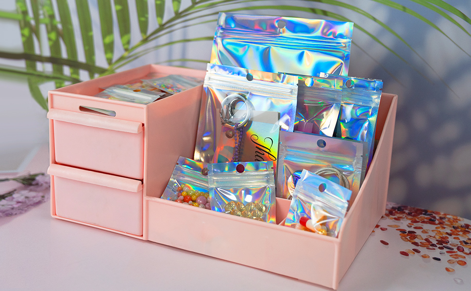 Holographic packaing bags for small business resealable mylar baggies