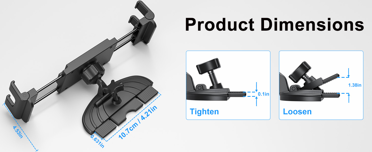 PLDHPRO iPad Holder for Car CD Slot, Adjustable Tablet Mount Air Vent Stand