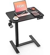 FiCiHi Mobile Standing Desk with Wheels - Electric Height Adjustable Small Movable Laptop Desk, P...