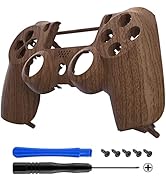 eXtremeRate Brown Wood Grain Patterned Custom Faceplate Cover, Replacement Front Housing Shell Ca...