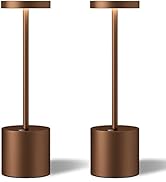 TBBGA 2 Pack Cordless Table Lamps, 5000mAh Rechargeable Battery Powered Lamp, Portable Metal 3-Le...