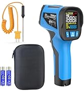 TEMIRUP Infrared Thermometer Temperature Gun, Non-Contact High Temp Thermometer with Probe, 30:1 ...