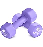 Fitness Alley Neoprene Coated Workout Dumbbells set of 2 – Anti Roll, Non Slip with Smooth Grip F...