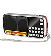 BOESPATR AM FM Radio Small Portable Multifunction Radio Dual Speaker bass, LED Flashlight, Pocket...