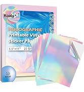 Koala Holographic Sticker Paper for Inkjet Printer 20 Sheets 8.5x11 Inch Printable Vinyl Rainbow ...