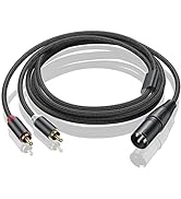 Dual RCA to XLR Male Y Splitter Patch Cable, Unbalanced 2 RCA/Phono Plug to 1 XLR Splitter Duplic...