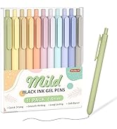 Shuttle Art Retractable Mild Gel Ink Pens, 11 Pack Black Ink Pens, Cute Pens 0.5mm Fine Point Sof...