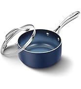 KOCH SYSTEME CS Nonstick Sauce Pan with Lid, 1 Quart Saucepan with Lid, 1 QT Nonstick Ceramic Sma...