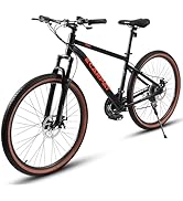 kimairy 27.5 Inch Adult Mountain Bike, 21 Speed, Durable High Carbon Steel Frame, Disc Brakes, Fr...