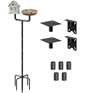 Sungaryard 2 Holders Upgrade Bird House Pole with 90inch for Outdoor Bird Feeder Bath, Heavy Duty...