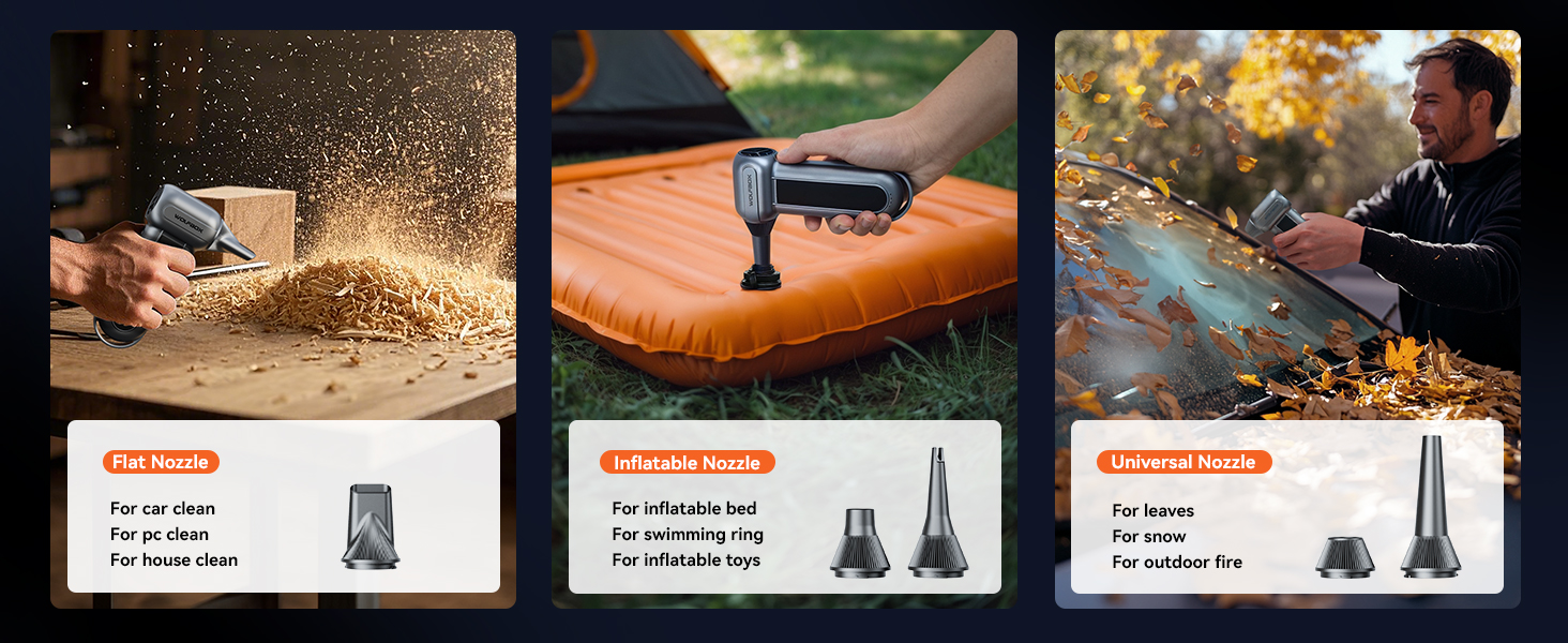 wolfbox air duster for inflatable bed, mini blower