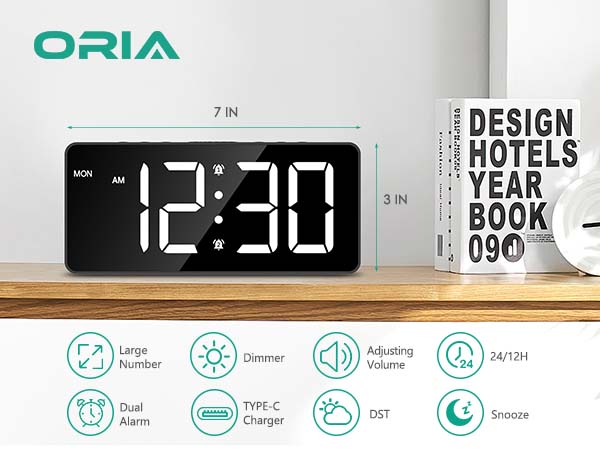 Digital Alarm Clock for Bedroom, LED Alarm Clock