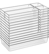 28 Pack Large Plastic Clear Drawer Organizer Bins: 5 Size Acrylic Kitchen Drawer Trays for Utensi...